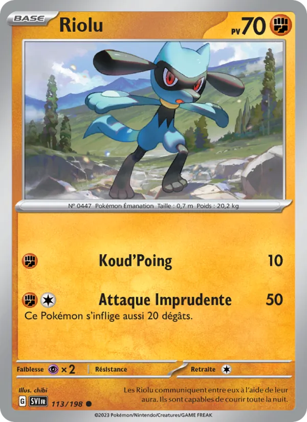 Riolu 113/198 — EV01 – Écarlate et Violet — Carte Pokémon française