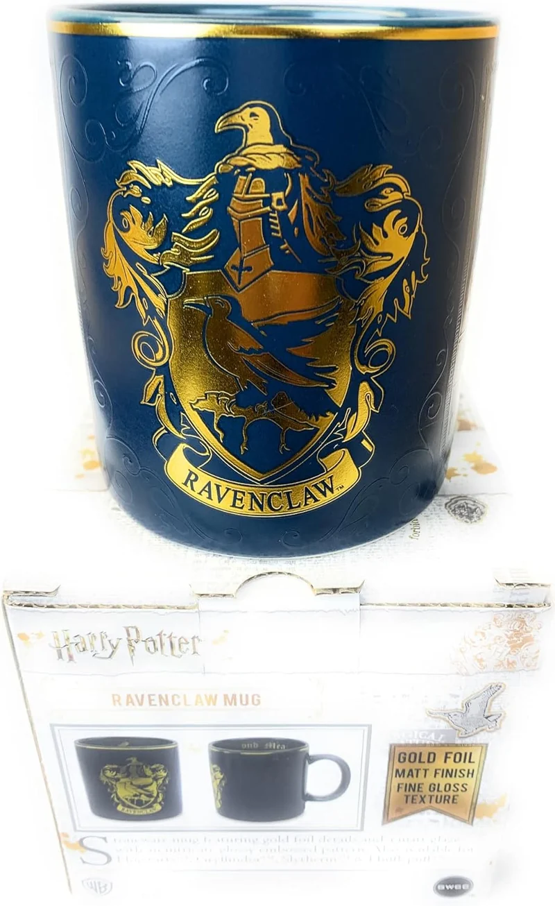 Tasse Serdaigle Harry Potter feuille d'or & logo 3D