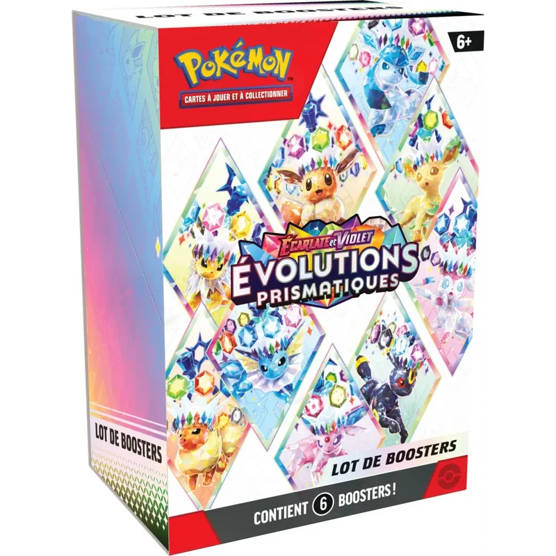 Bundle Pokémon EV 8.5 – 6 Boosters Évolutions Prismatiques – Écarlate & Violet (FR)