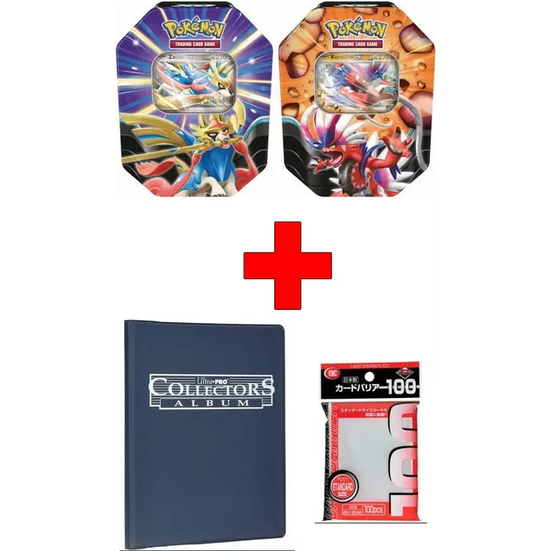 Lot de 2 Pokébox Légendes Tranchantes – Zacian-ex et Koraidon-ex + Portfolio + Sleeves KMC