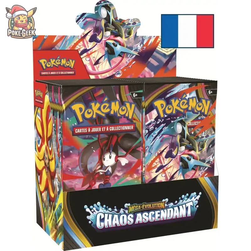 Bundle Display Pokémon ME04 Chaos Ascendant FR + Boîte Acrylique Phoenix Shield