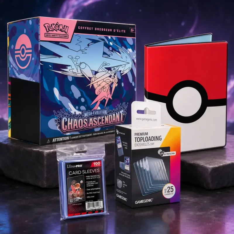 Bundle ETB Pokémon ME04 Chaos Ascendant + Accessoires – Français
