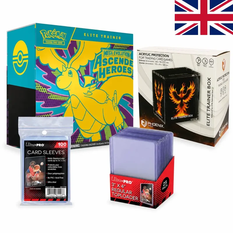 Pack Elite Trainer Box Mega Evolution – Ascended Heroes Anglais + Protections Premium