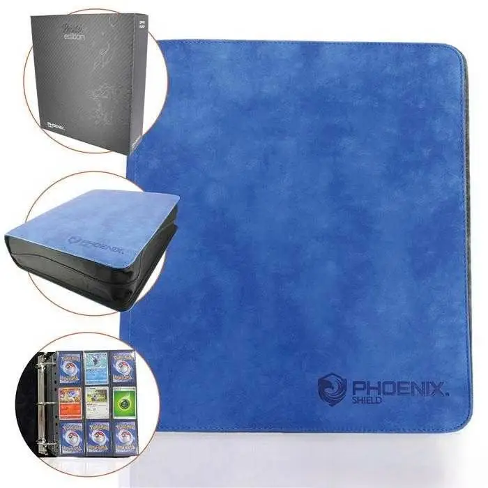 Classeur Prestige Phoenix Shield Zippé 9-Pockets – 900 Cartes – Velvet Blue
