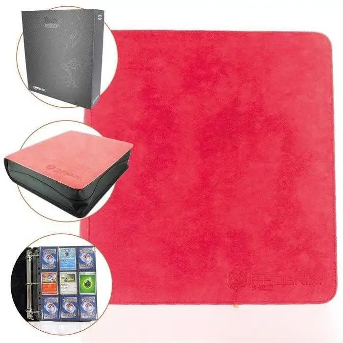 Classeur Prestige Phoenix Shield Zippé 9-Pockets – 900 Cartes – Velvet Red