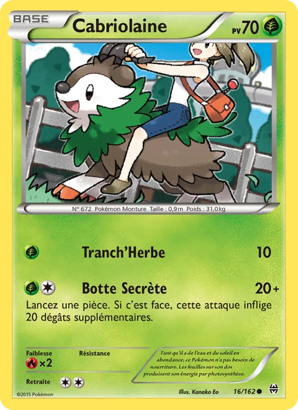 Cabriolaine 16/162 — XY8 – Impulsion Turbo — Carte Pokémon française