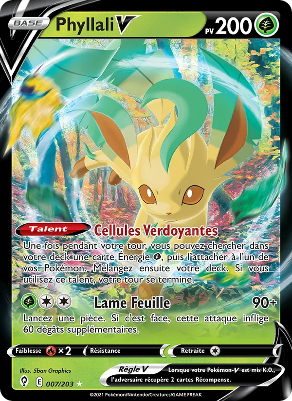 Phyllali V 7/203 — EB07 - Evolution Céleste — Carte Pokémon française