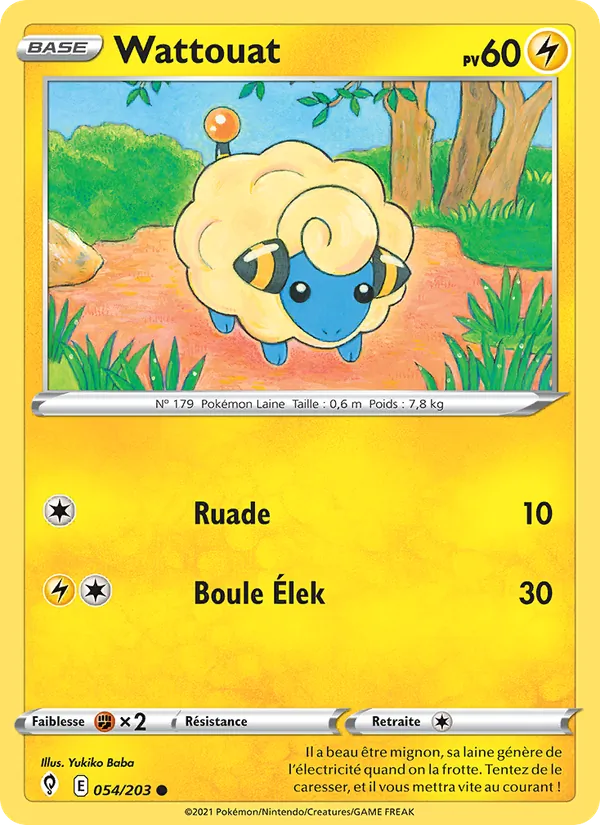 Wattouat 54/203 — EB07 - Evolution Céleste — Carte Pokémon française