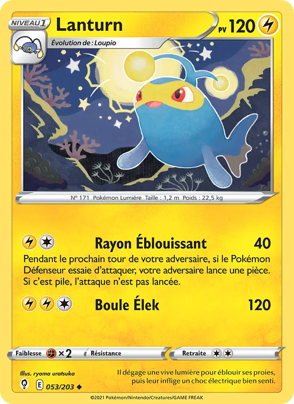 Lanturn 53/203 — EB07 - Evolution Céleste — Carte Pokémon française