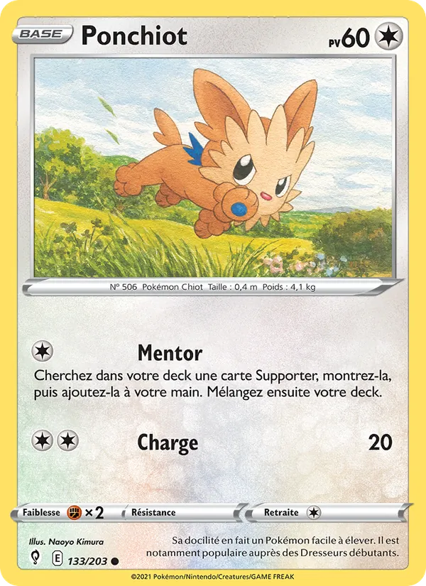 Ponchiot 133/203 — EB07 - Evolution Céleste — Carte Pokémon française