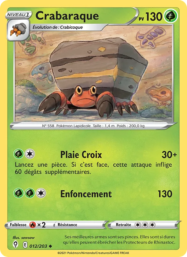Crabaraque 12/203 — EB07 - Evolution Céleste — Carte Pokémon française
