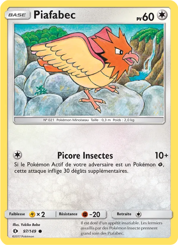 Piafabec 97/149 — SL1 – Soleil et Lune — Carte Pokémon française
