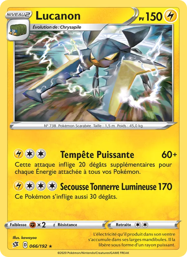 Lucanon 66/192 — EB02 – Clash des Rebelles — Carte Pokémon française