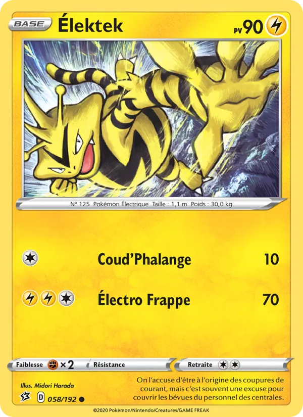 Élektek 58/192 — EB02 – Clash des Rebelles — Carte Pokémon française