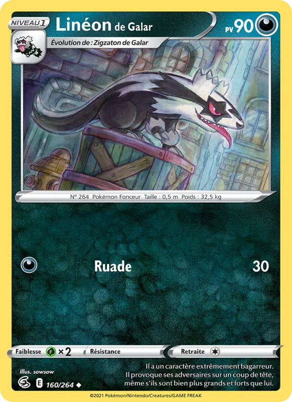 Linéon de Galar 160/264 — EB08 - Poing de Fusion — Carte Pokémon française