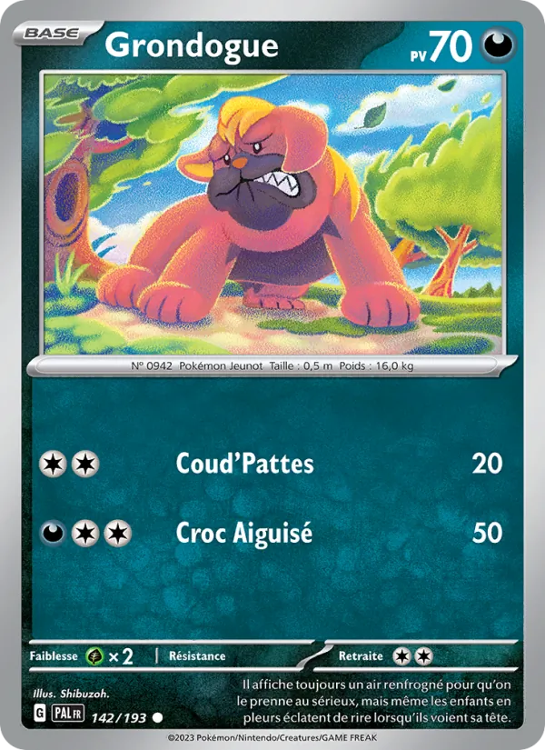 Grondogue 142/193 — EV02 – Évolutions à Paldea — Carte Pokémon française