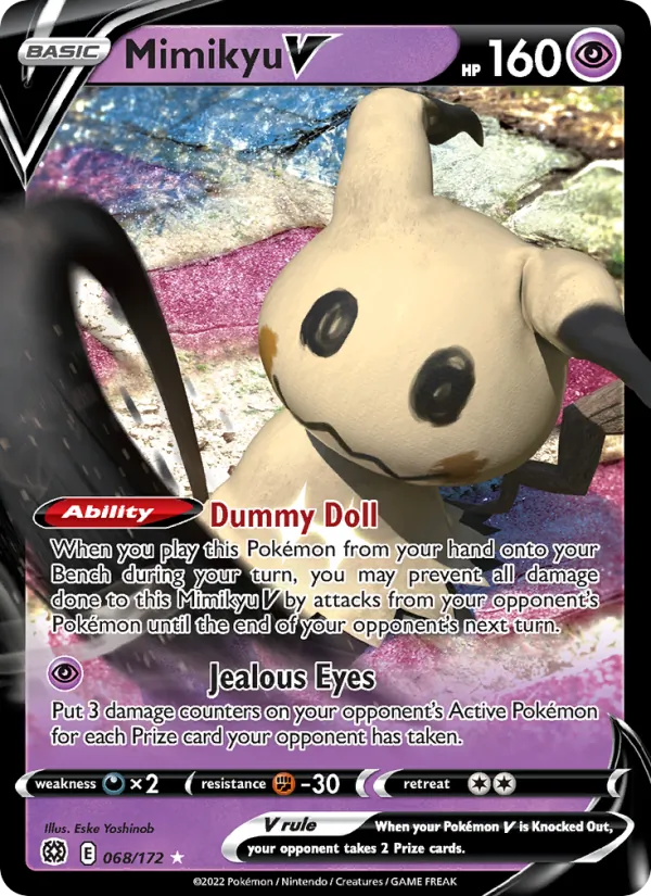 Mimiqui V 68/172 — SWSH9 – Brilliant Stars — Carte Pokémon anglaise
