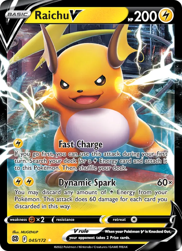 Raichu V 45/172 — SWSH9 – Brilliant Stars — Carte Pokémon anglaise