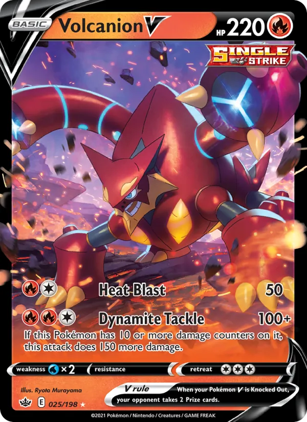 Volcanion V 25/198 — SWSH6 – Chilling Reign — Carte Pokémon anglaise