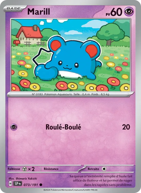 Marill 73/191 — EV08 – Étincelles Déferlantes — Carte Pokémon française