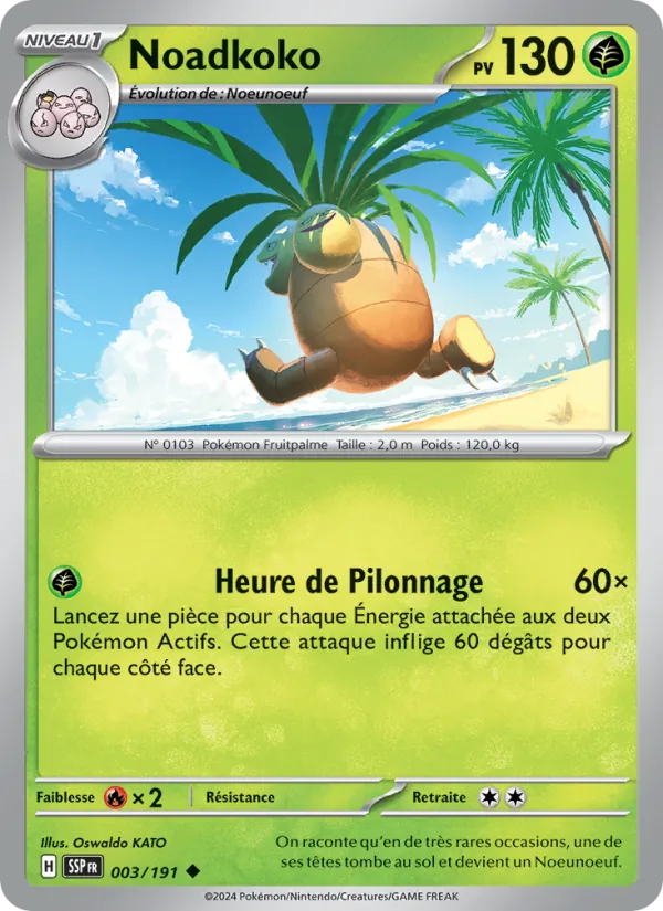 Noadkoko 3/191 — EV08 – Étincelles Déferlantes — Carte Pokémon française
