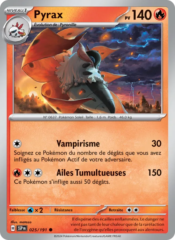 Pyrax 25/191 — EV08 – Étincelles Déferlantes — Carte Pokémon française