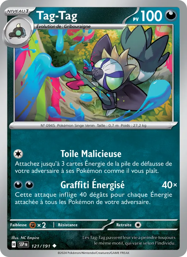 Tag-Tag 121/191 — EV08 – Étincelles Déferlantes — Carte Pokémon française
