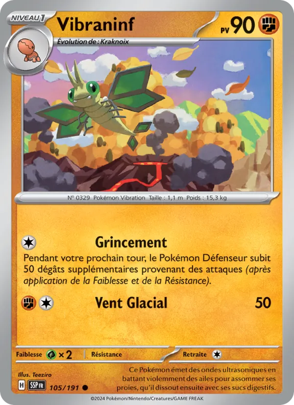 Vibraninf 105/191 — EV08 – Étincelles Déferlantes — Carte Pokémon française