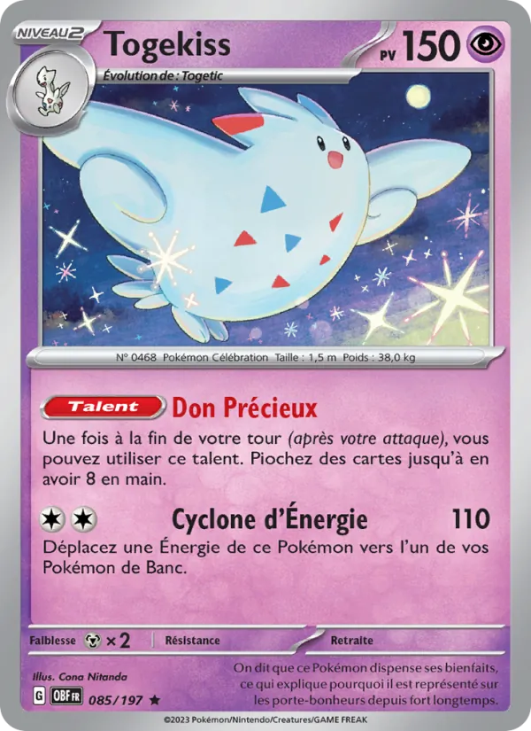 Togekiss 85/197 — EV03 – Flammes Obsidiennes — Carte Pokémon française