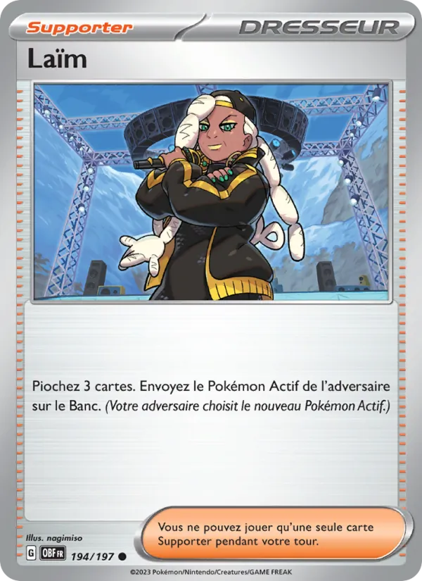 Laïm 194/197 — EV03 – Flammes Obsidiennes — Carte Pokémon française