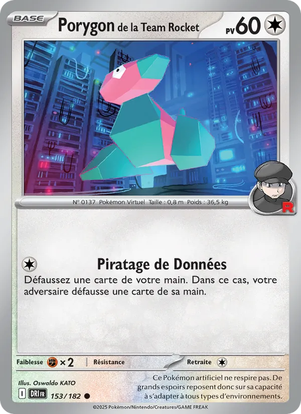 Porygon de la Team Rocket 153/182 — EV10 – Rivalités Destinées — Carte Pokémon française