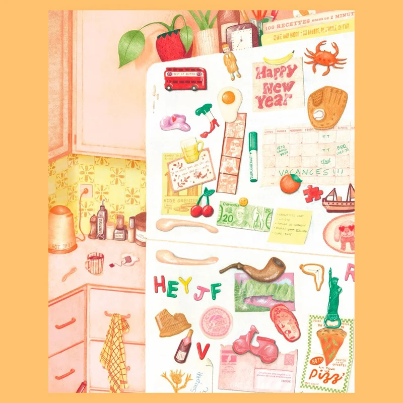 Puzzles 1000 pièces La porte de frigo & La classe verte