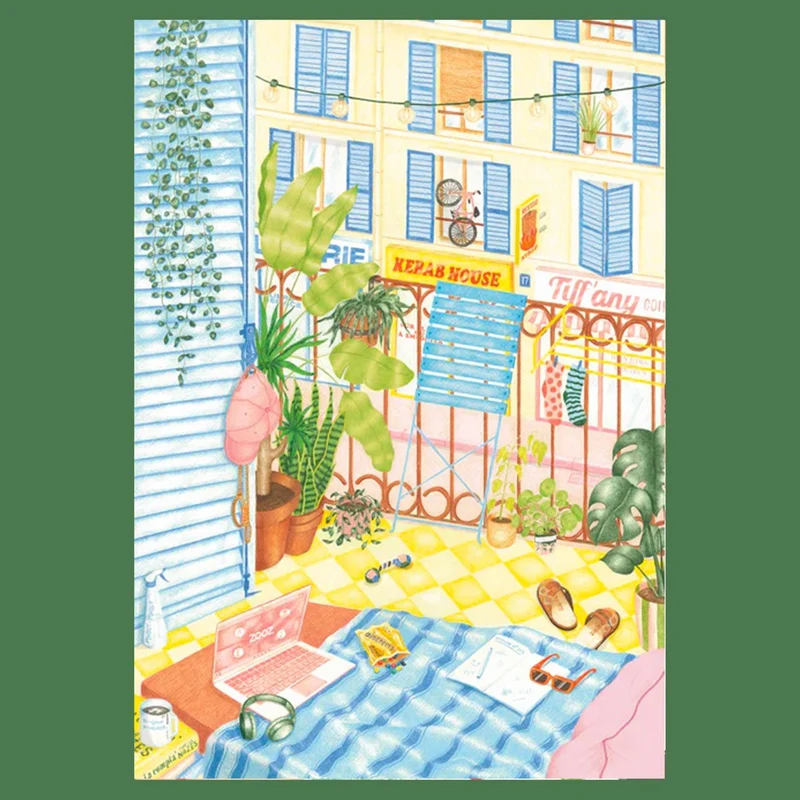 Puzzles 1000 pièces La porte de frigo & La classe verte