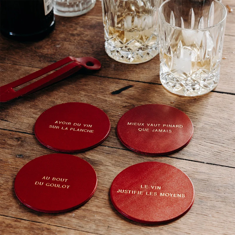 Dessous de verres en cuir Okuri
