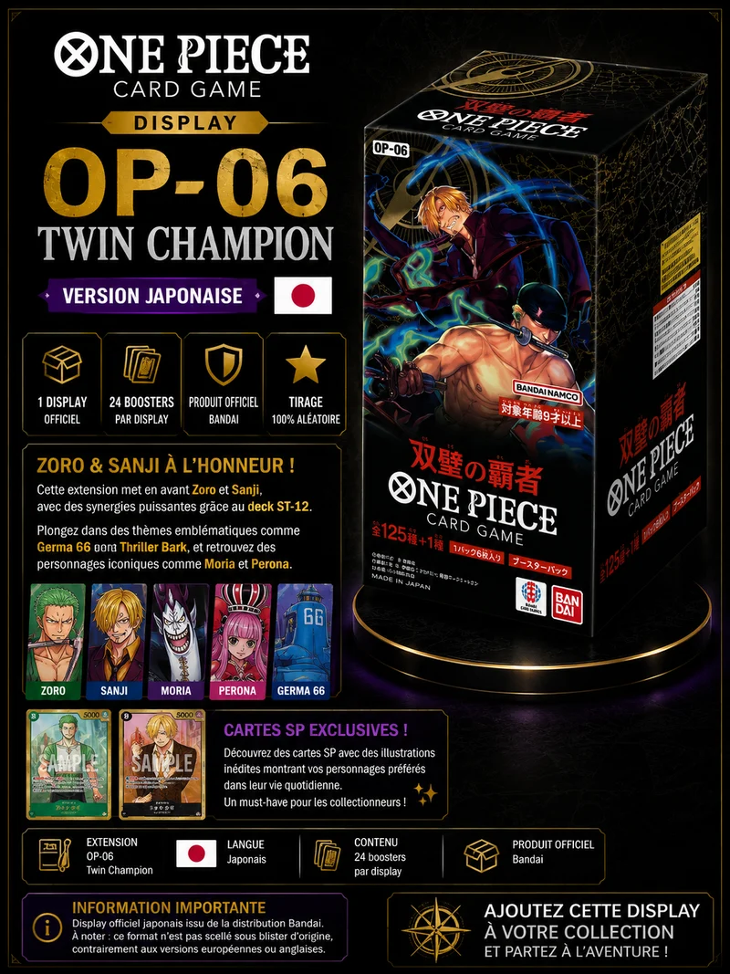Display One Piece Card Game OP-06 – Twin Champion – Japonais