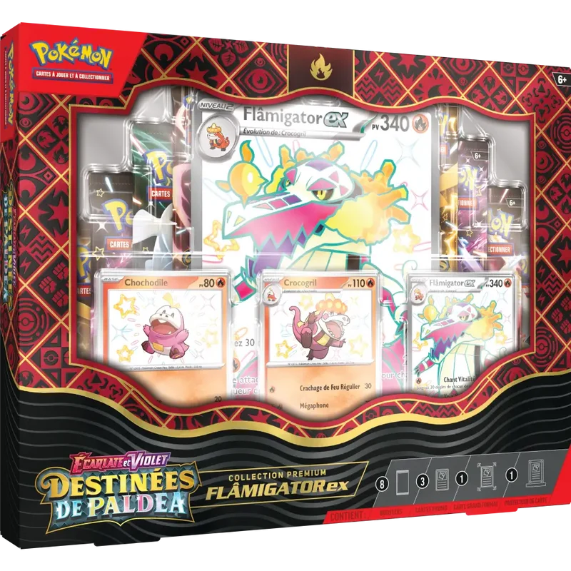 Coffret - ÉCARLATE ET VIOLET - COLLECTION PREMIUM DESTINÉES DE PALDEA - Flâmigator-ex - FR