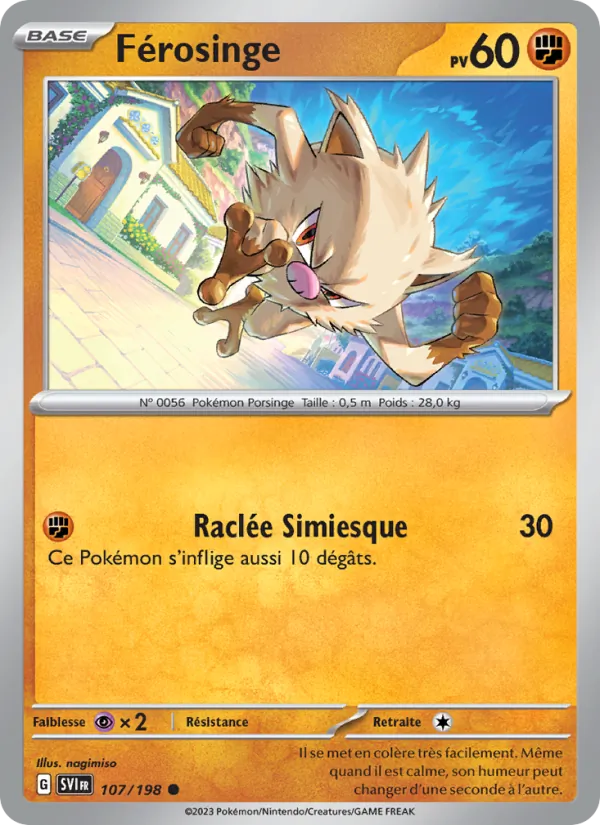 Férosinge 107/198 — EV01 – Écarlate et Violet — Carte Pokémon française