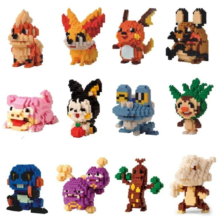 Figurines de blocs de construction Pokemon Growlithe, Raichu, Weezing, Sudowoodo, Fennekin, Froakie