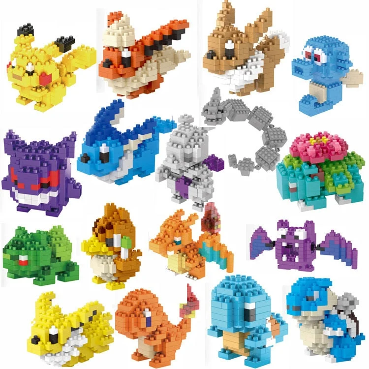 Ensemble de blocs de construction Pokemon Pikachu, Charizard etc. (32 motifs au choix)