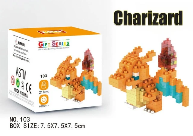 Ensemble de blocs de construction Pokemon Pikachu, Charizard etc. (32 motifs au choix)