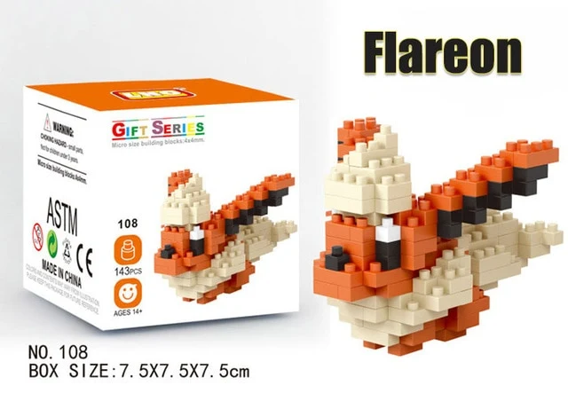 Ensemble de blocs de construction Pokemon Pikachu, Charizard etc. (32 motifs au choix)