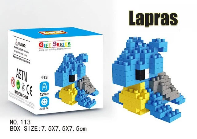 Ensemble de blocs de construction Pokemon Pikachu, Charizard etc. (32 motifs au choix)