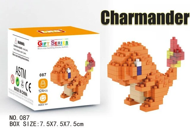 Ensemble de blocs de construction Pokemon Pikachu, Charizard etc. (32 motifs au choix)