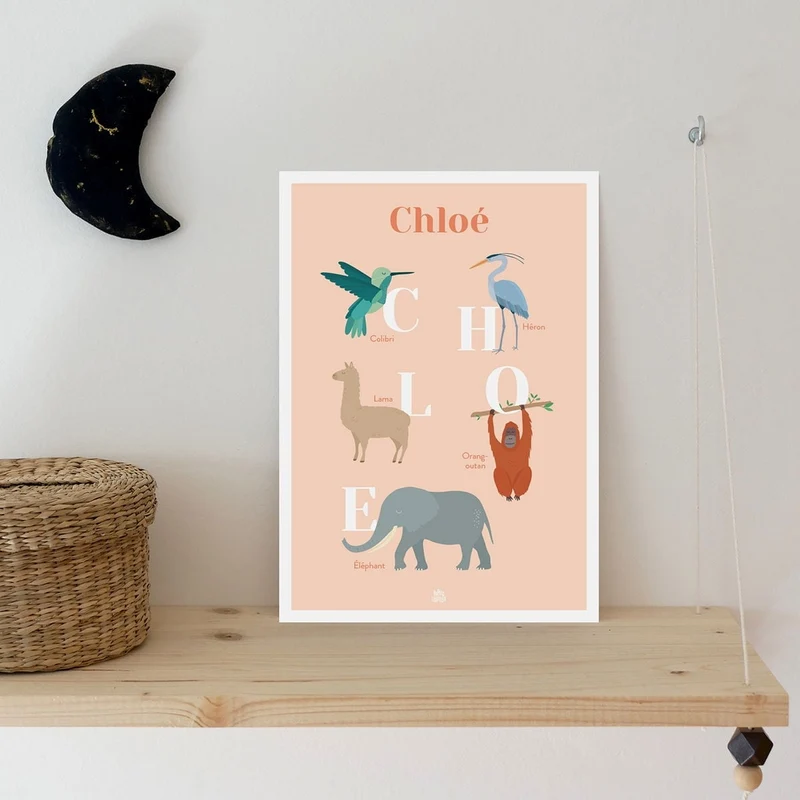 Affiche Abécédaire Animaux Personnalisable