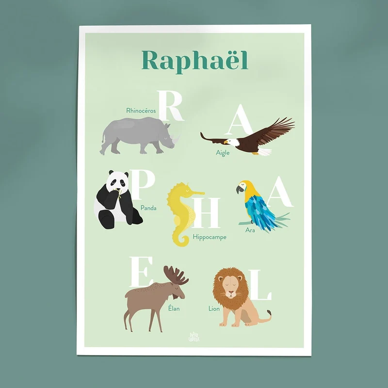 Affiche Abécédaire Animaux Personnalisable