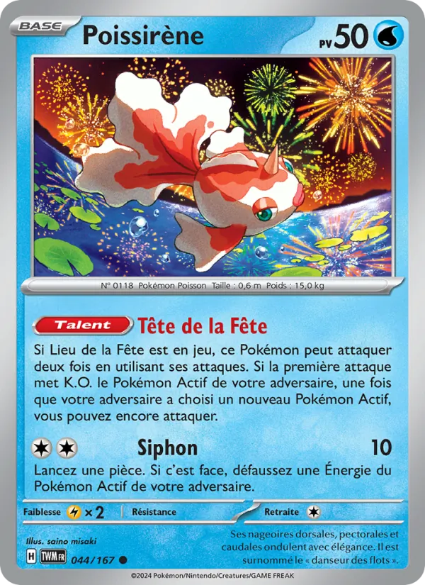 Poissirène 44/167 — EV06 – Mascarade Crépusculaire — Carte Pokémon française
