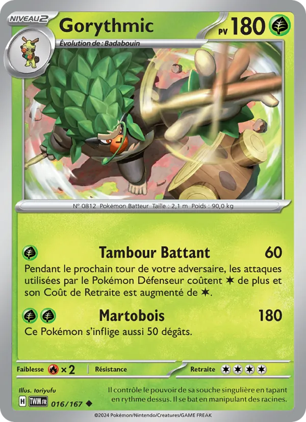 Gorythmic 16/167 — EV06 – Mascarade Crépusculaire — Carte Pokémon française