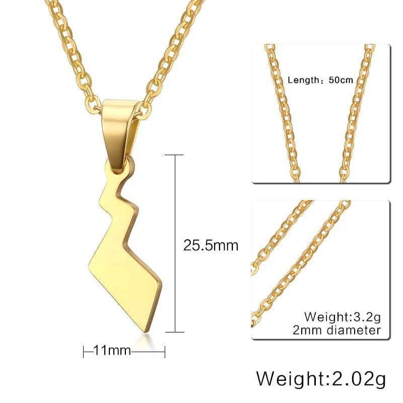 Collier Pokémon en argent ou or (11x25.5 mm)