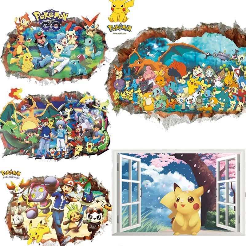Stickers muraux Pokemon Pikachu et autres