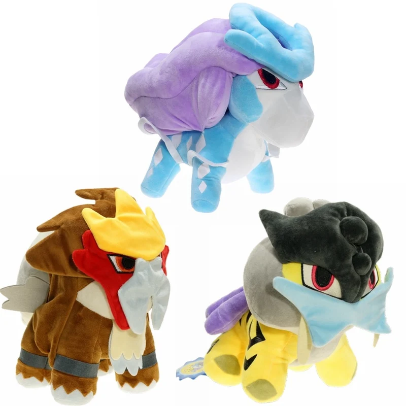 Figurines Pokemon Suicune, Entei ou Raikou en peluche 20 cm (environ 20 cm)